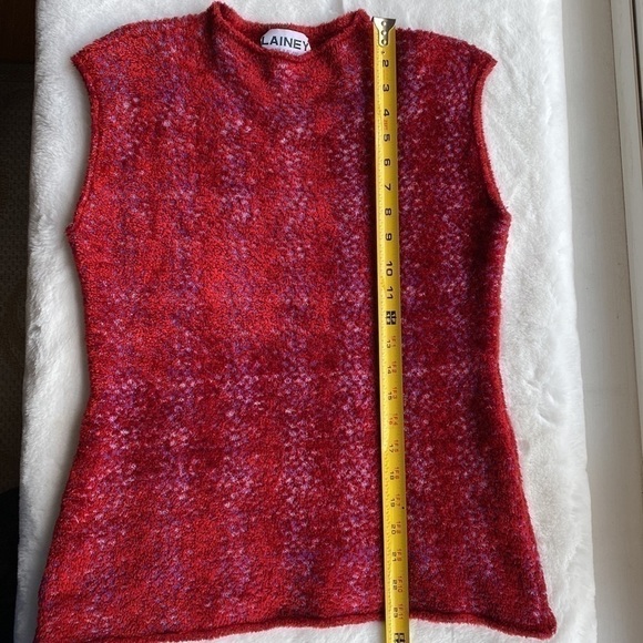 Lainey Keogh Made in Ireland Red Cashmere Sweater Size Medium/Large - Picture 8 of 9